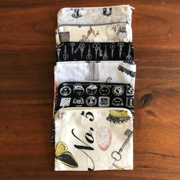 Handmade Handbags - Lot 6 Handmade Zipper pouches bags Vintage Lot A